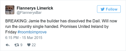 Tweet by @Flannerys Limerick