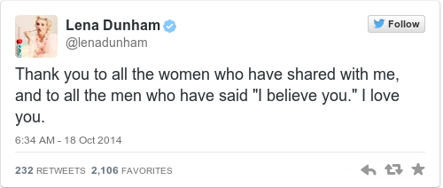Tweet by @Lena Dunham
