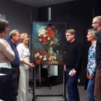 The research team that made the exciting discovery that Van Gogh had painted over the boxer painting. (Image via Kroeller-Mueller Museum)