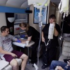 Las Vegas' Hangover Bus picks up revellers who've overdone it the night before and are offers them IV fluids in an effort to rehydrate and rejuvenate them. (AP Photo/Julie Jacobson)