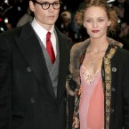 Johnny Depp and Vanessa Paradis pictured at the arrivals for the London premiere of Finding Neverland, which took place at the Odeon Leicester Square in February 2005. (Amy Sancetta/AP/Press Association Images)
